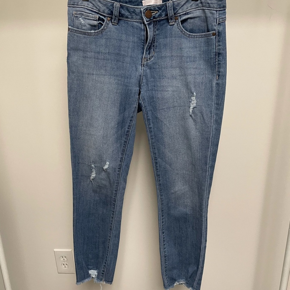 Lauren Conrad skinny cropped distressed jeans Sz 6